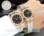 High Quality Clone Rolex Datejust Black Dial 2-Tone Gold Lovers Watch